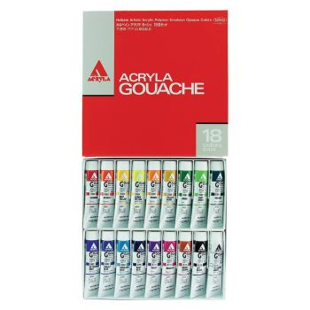 Holbein Acryla Gouache 20ml Set of 18 Assorted Colors