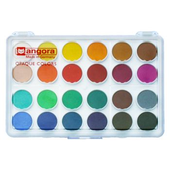 Angora Opaque Watercolor 24 Pan Multi-Color Set - Assorted Colors