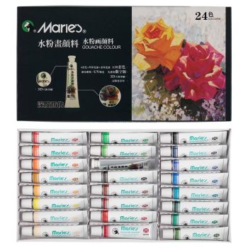 Marie's Gouache Artist Paint Set of 24, 12ml Tubes