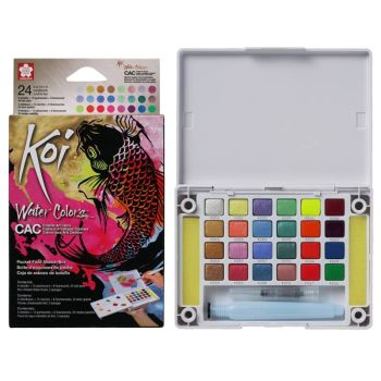 Koi Watercolor Creative Art Colors 24 Pan & Waterbrush Set 