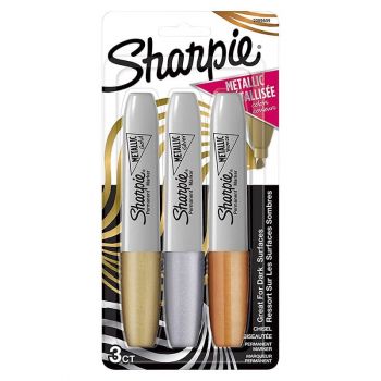 Sharpie Chisel Tip Metallic 3pk Gold/Silver/Bronze