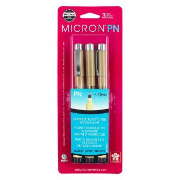 Sakura Micron Plastic Nib Pen Set of 3 Black