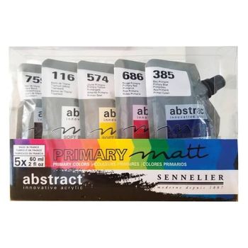 Sennelier Abstract Matt Soft Body Acrylic 60ml Set of 5 Primary Colors