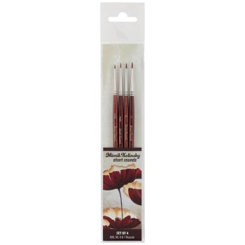 Mimik Synthetic Kolinsky Brush Short Handle Short Round Set of 4