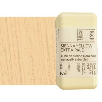 R&F Encaustic Handmade Paint 40 ml Block - Sienna Yellow Extra Pale