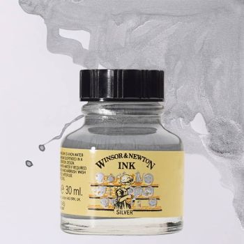 Winsor & Newton Drawing Ink 30 ml Jar - Silver Ink