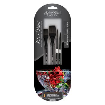 Silver Brush Black Velvet® PRO Watercolor Brush Set of 4,  WC-3202S
