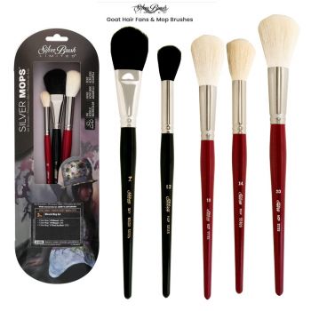 Silver Brush Goat Hair Fans & Mop Brush Sets