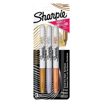 Sharpie Metallic Marker Fine Point - Silver/Gold/Bronze, Set of 3