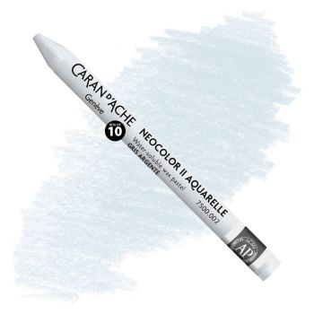 Caran d'Ache Neocolor II Water-Soluble Wax Pastels - Silver Grey, No. 002 (Box of 10)