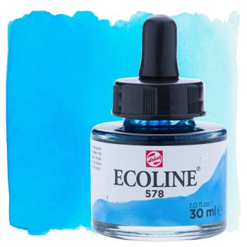 Ecoline Liquid Watercolor 30ml Pipette Jar Sky Blue Cyan