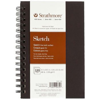 Strathmore 400 Series Sketch Wirebound Art Book, 5-1/2” x 8-1/2”