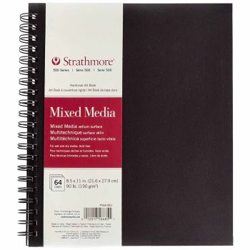 Strathmore 500 Series Mixed Media Wirebound Art Book, 8-1/2” x 11”
