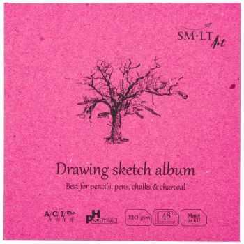 SMLT Authentic Drawing Sketch Album, 120 gsm, 5-1/2” x 5-1/2”, 48 Sheets, Stitch Bound