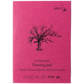 SMLT Authentic Drawing Paper Pad, 120 gsm, A5 (5.75" x 8.25"), 80 Sheets, Glue Bound
