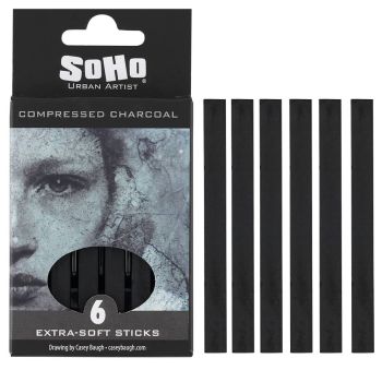 Soho Urban Artist Compressed Charcoal, Extra-Soft Pack of 6