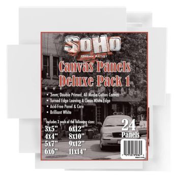 SoHo Urban All Media Canvas Panel Mixed Size Set A (Pack of 24)