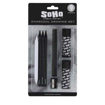 Soho Urban Artist Charcoal 9-Piece Drawing Set