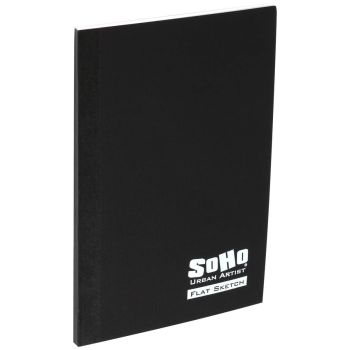 SoHo Urban Artist Flat Sketchbook, 4" x 6", 30 Sheets, 71 lb. - Black Cover