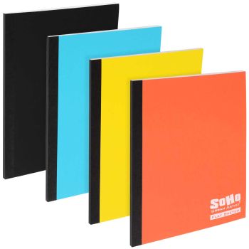 SoHo Urban Artist Flat Sketchbook Set of 4 -  6" x 8", Assorted Colors