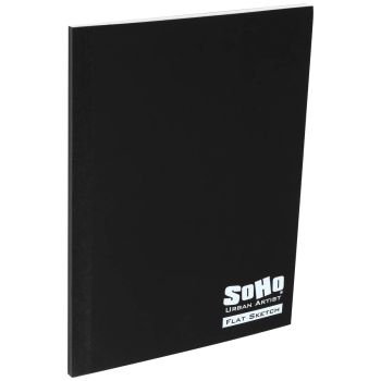 SoHo Urban Artist Flat Sketchbook, 6" x 8", 30 Sheets, 71 lb. - Black Cover
