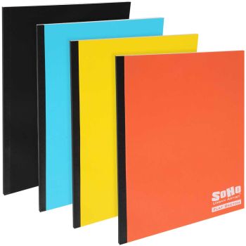 SoHo Urban Artist Flat Sketchbook Set of 4 -  9" x 12", Assorted Colors