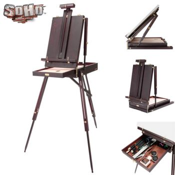 Artcomber Portable Chair Black & Monet French Easel Travel Set