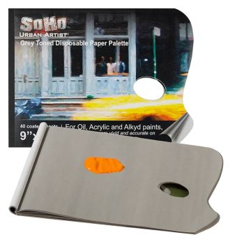 SoHo Urban Artist Grey Toned Disposable Palette Pad w/ Thumb Hole 9x12"