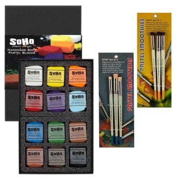 SoHo Urban Artist Handmade Soft Pastel Block Set of 12 + Smoothies