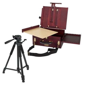 Soho Pochade Box Easel and Apex Aluminum Tripod Combo Set