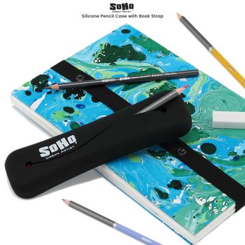 SOHO Silicone Pencil Case with adjustable book strap
