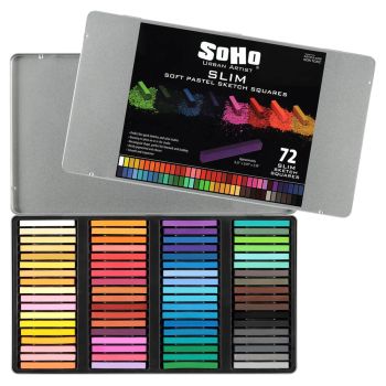 SoHo Urban Artist Slim Soft Pastel Sketch Squares Set of 72
