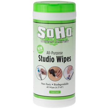 SoHo Urban Artist Brush/Paint Cleaning Wipes 1 Container (40 Wipes)