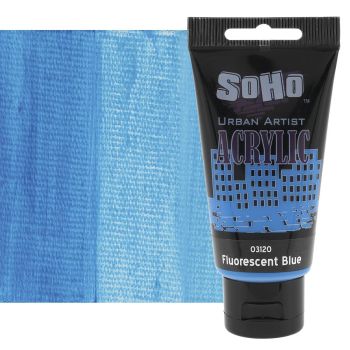 SoHo Urban Artists Heavy Body Acrylics, Fluorescent Blue 75ml