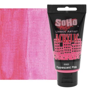 SoHo Urban Artists Heavy Body Acrylics, Fluorescent Pink 75ml