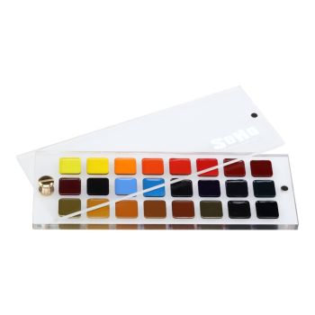 SoHo Urban Artist Pocket Slide Watercolor Pan Set of 24, Assorted Colors