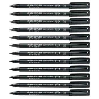 Staedtler Lumocolor Black Permanent Pen Box of 12 Medium-317 1.0mm