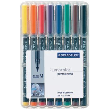 Staedtler Lumocolor Permanent Pen Set of 8 Medium-317 1.0mm