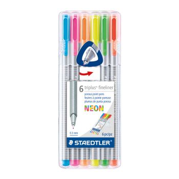Staedtler Triplus Fineliner Pens Set of 6 - Neon Colors