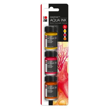 Marabu Graphix Aqua Ink 15ml Starfish Trial Set of 3 Colors