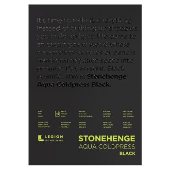 Stonehenge Black Aqua Watercolor 10X14" 140lb Cold-Press Pad 15-Sheets