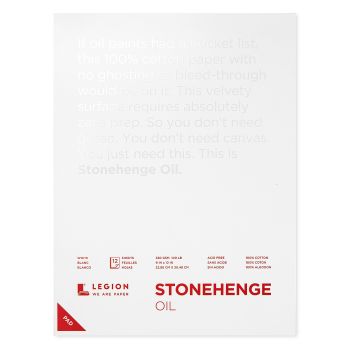 Stonehenge Oil Paper Pad 140lb 9x12 White 12 Sheets