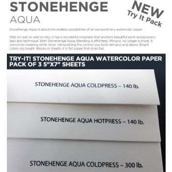 Stonehenge Aqua Watercolor Paper Pack Of 3 5"X7" Sheets