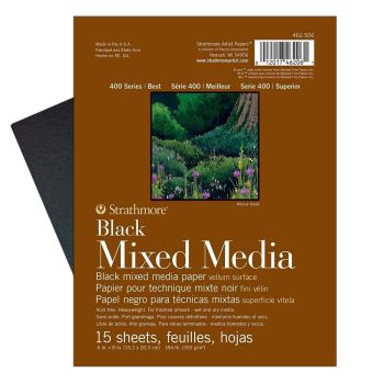 Strathmore 400 Series 6"x8" Black Mixed Media Paper Pad