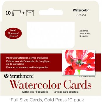 Strathmore Watercolor 5x6.875" Greeting Cards Full Size, 10 Pack