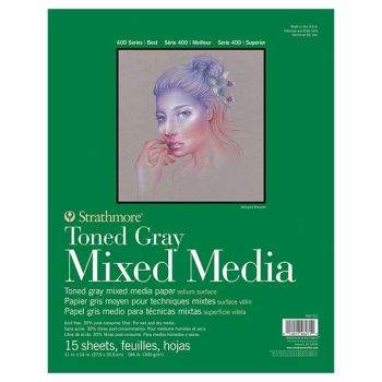 400 Series Glue Bound Toned Mixed Media Pad (184lb. 15 Pages)