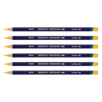 Derwent Inktense Pencil Box of 6 No. 0200 - Sun Yellow