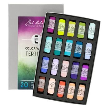 Richeson Hand-Rolled Soft Pastels Set of 20 Color Wheel: Tertiary