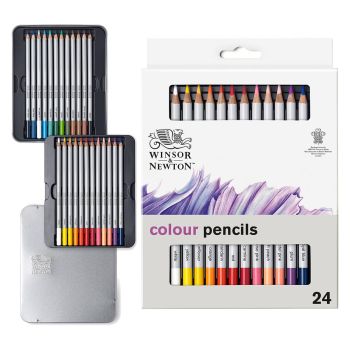 Winsor & Newton Studio Colour Pencil Tin Set of 24