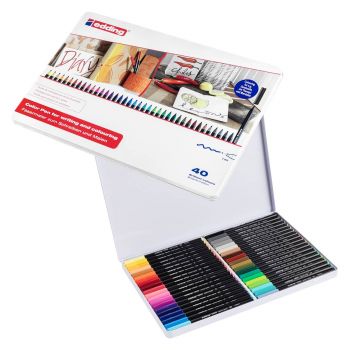 Edding 1300 Fiber Pen Tin Set of 40 Assorted Colors